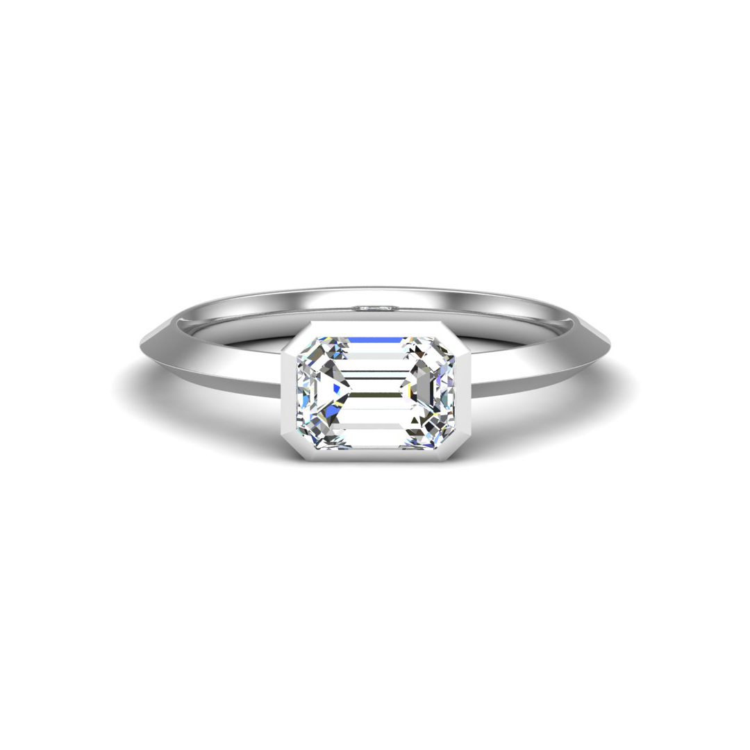 Arya Bezel East West Solitaire Engagement Ring